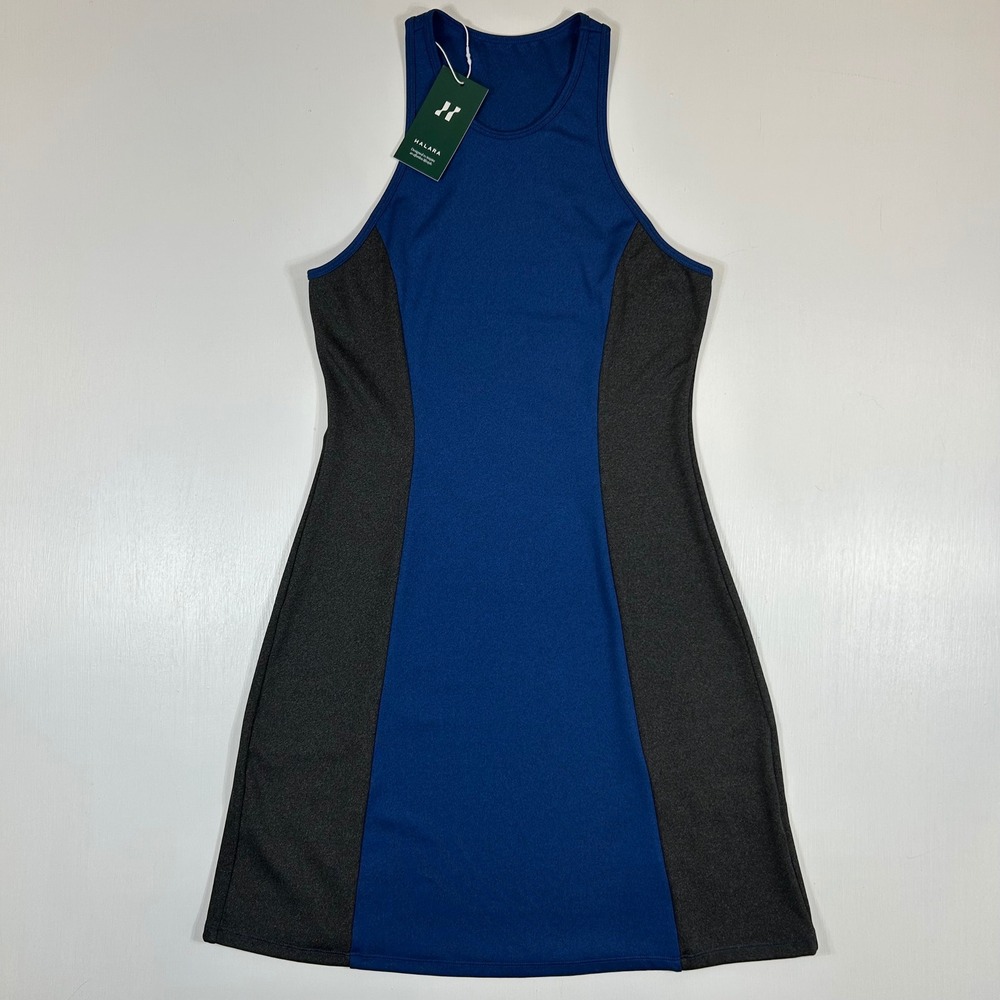 Halara Womens Blue Grey Colorblock Activewear Tennis Dress Size M 21O11DS261-992